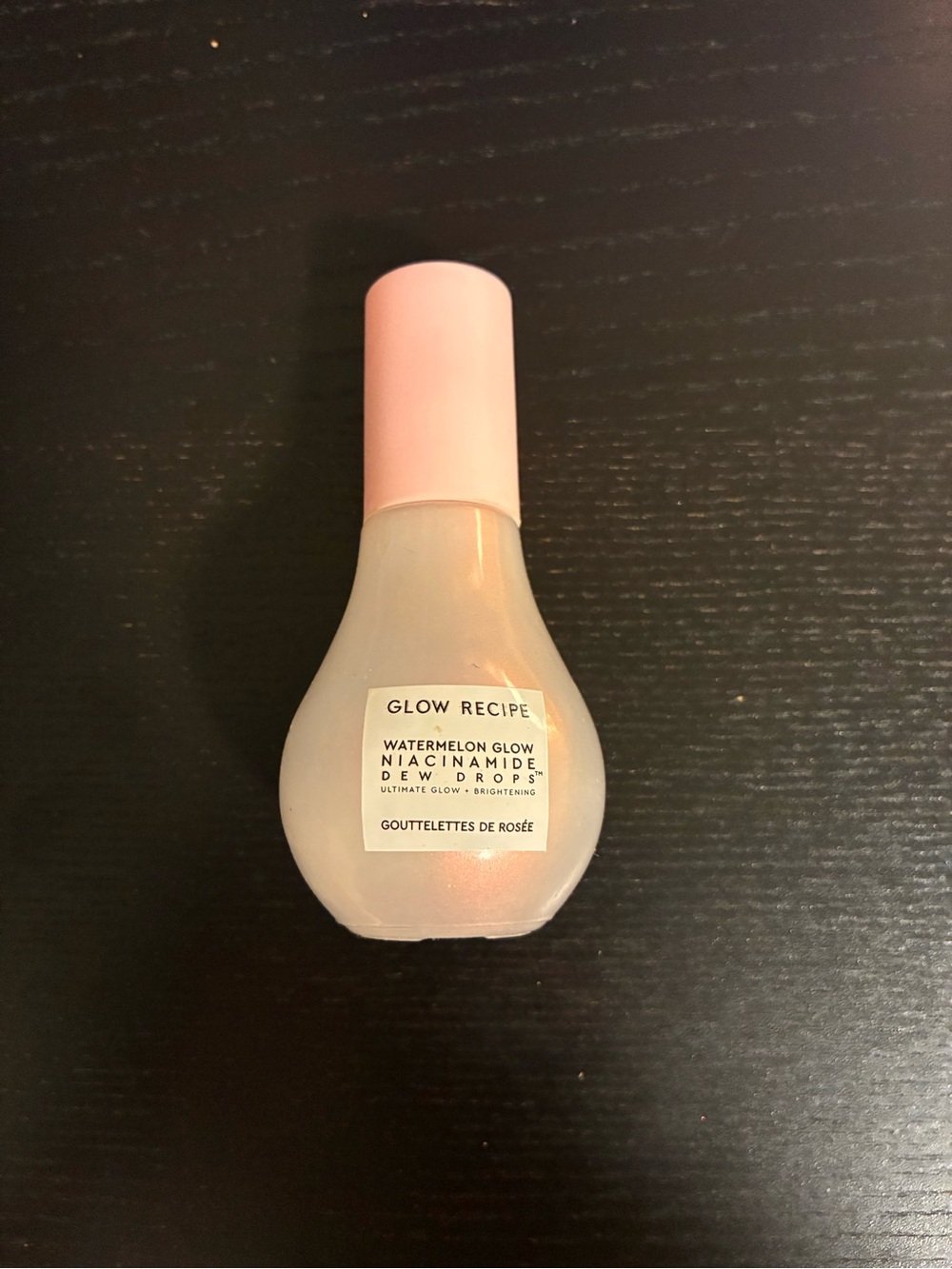 Glow Recipe Dew Drops Empty Serum Bottle - Pale Pink Cap, Pearlescent Body
